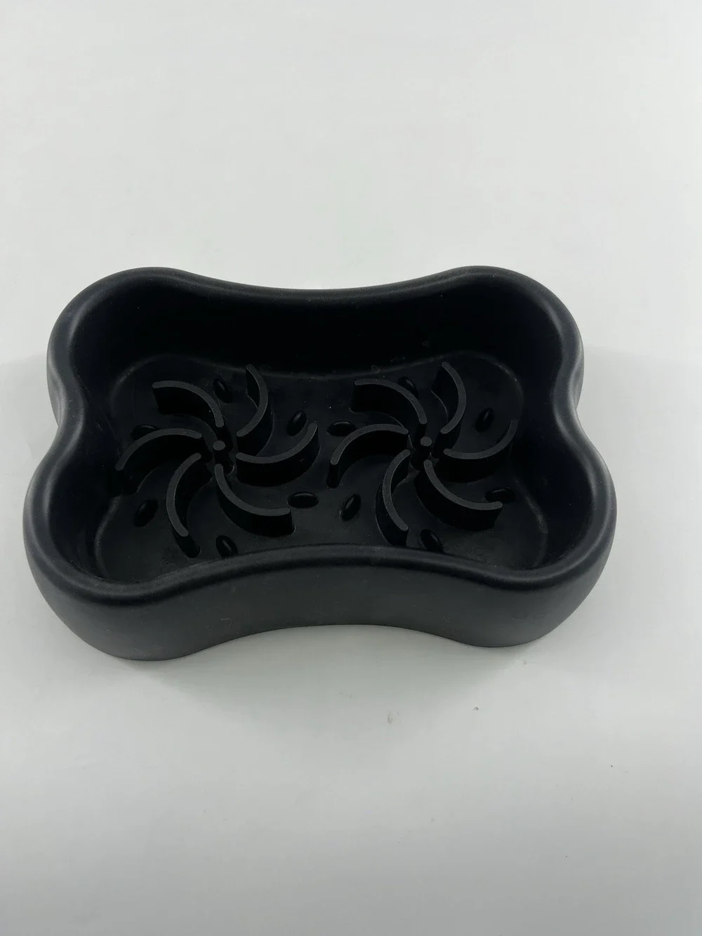 Silicone Slow Feeder Dog Bowl Black Bone Pattern | Food-Grade Non-Slip Dog Dish